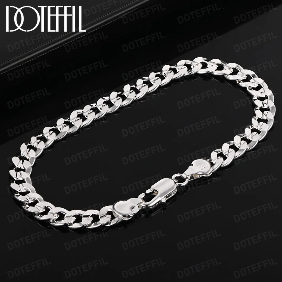 DOTEFFIL 7MM Chain Bracelets Fine 925 Sterling Silver Creative Jewelry for Man Women Fashion Party Wedding Accessories Gift
DOTEFFIL 7MM Chain Bracelets Fine 925 Sterling Silver Creative Jewelry for Man Women Fashion Party Wedding Accessories Gift