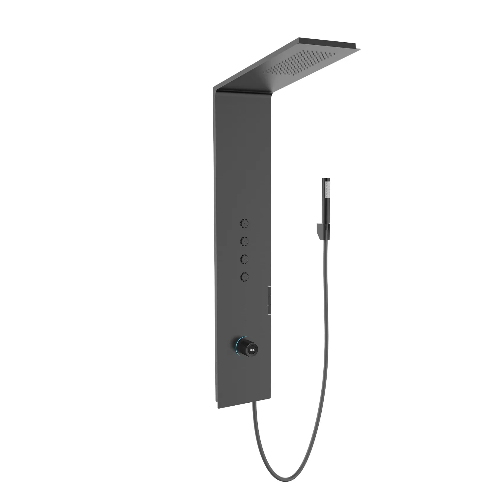 Shower Screen Piano Key Rain Shower Head with Digital Display and Ambient Lighting Shower Set with Back Spray
Shower Screen Piano Key Rain Shower Head with Digital Display and Ambient Lighting Shower Set with Back Spray