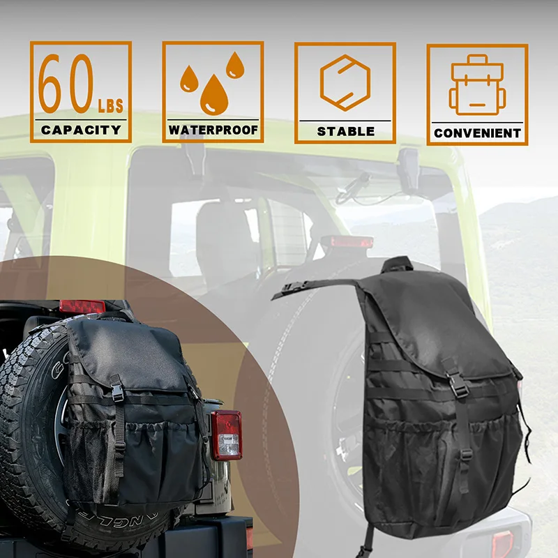 Heavy Duty Spare Tire Storage Bag Leather Cloth Trash Backpack For Jeep Wrangler JK TJ YJ 2007-2017 Exterior Accessories
Heavy Duty Spare Tire Storage Bag Leather Cloth Trash Backpack For Jeep Wrangler JK TJ YJ 2007-2017 Exterior Accessories