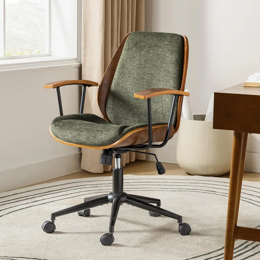 fabric office chair with rocking function, comfy upholstered desk chair with solid wood frame and metal base, height adjustable
fabric office chair with rocking function, comfy upholstered desk chair with solid wood frame and metal base, height adjustable