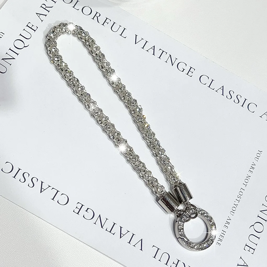 Rhinestone Phone chain Lanyard Phone Crystal Wrist Strap Keychain Metal hanging chain Short crystal wrist chain
Rhinestone Phone chain Lanyard Phone Crystal Wrist Strap Keychain Metal hanging chain Short crystal wrist chain