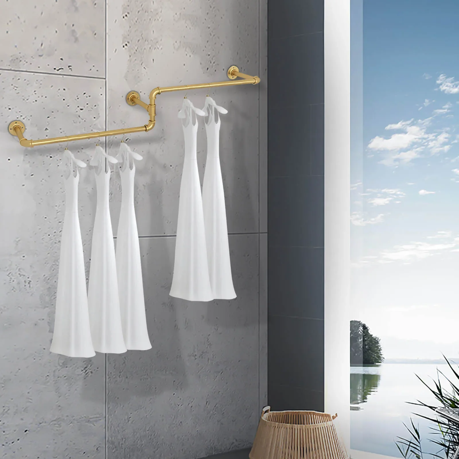 Industrial Open Hanging Clothes Rack Garment Display Rack Height-Adjustable Rust-Resistant Closet Storage for Store/Bedroom
Industrial Open Hanging Clothes Rack Garment Display Rack Height-Adjustable Rust-Resistant Closet Storage for Store/Bedroom