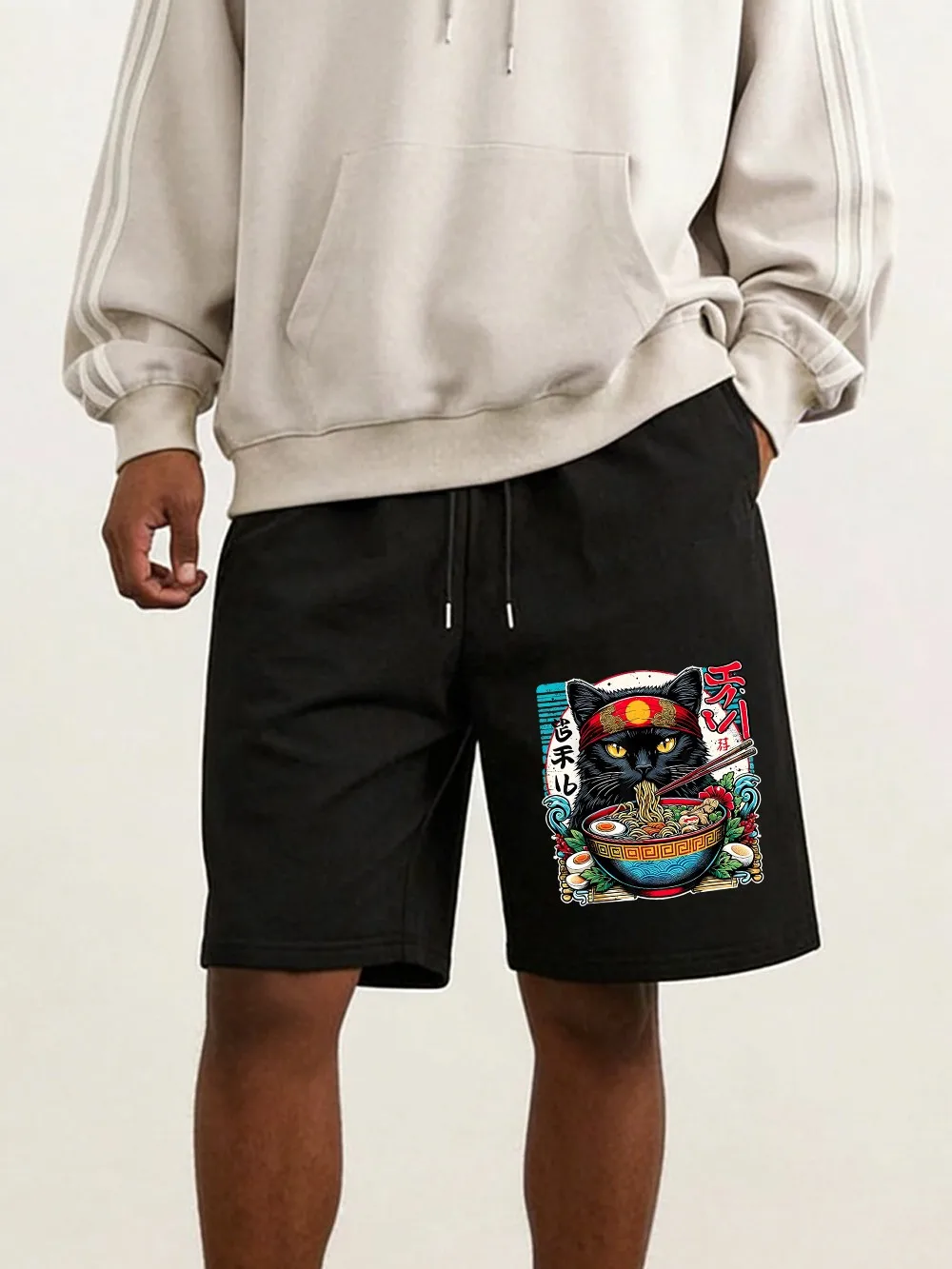 Black Cat Ramen Printing Pants Mens Basics High Waisted Wide Outdoors Shorts Summer Oversized Shorts Casual Pocket Male Clothes
Black Cat Ramen Printing Pants Mens Basics High Waisted Wide Outdoors Shorts Summer Oversized Shorts Casual Pocket Male Clothes