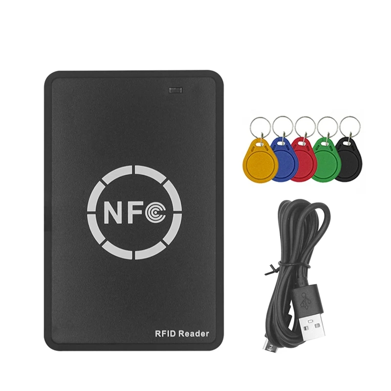 FORW-RFID NFC Smart Chip Reader/Writer+5XUID Keychain 125K 13.56M Copier RFID Duplicator Tag Copy Clone ID IC Key Badge Copy
FORW-RFID NFC Smart Chip Reader/Writer+5XUID Keychain 125K 13.56M Copier RFID Duplicator Tag Copy Clone ID IC Key Badge Copy