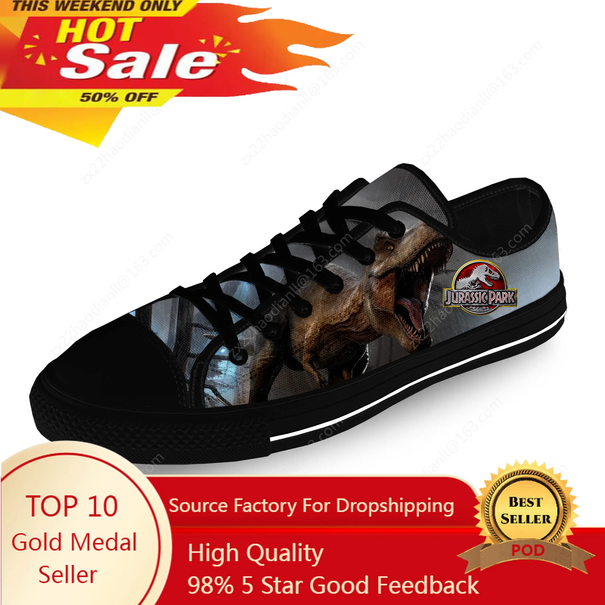 Jurassic Park Movie Dinosaur Anime Cartoon Casual Cloth 3D Print Low Top Canvas Fashion Shoes Men Women Breathable Sneakers
Jurassic Park Movie Dinosaur Anime Cartoon Casual Cloth 3D Print Low Top Canvas Fashion Shoes Men Women Breathable Sneakers