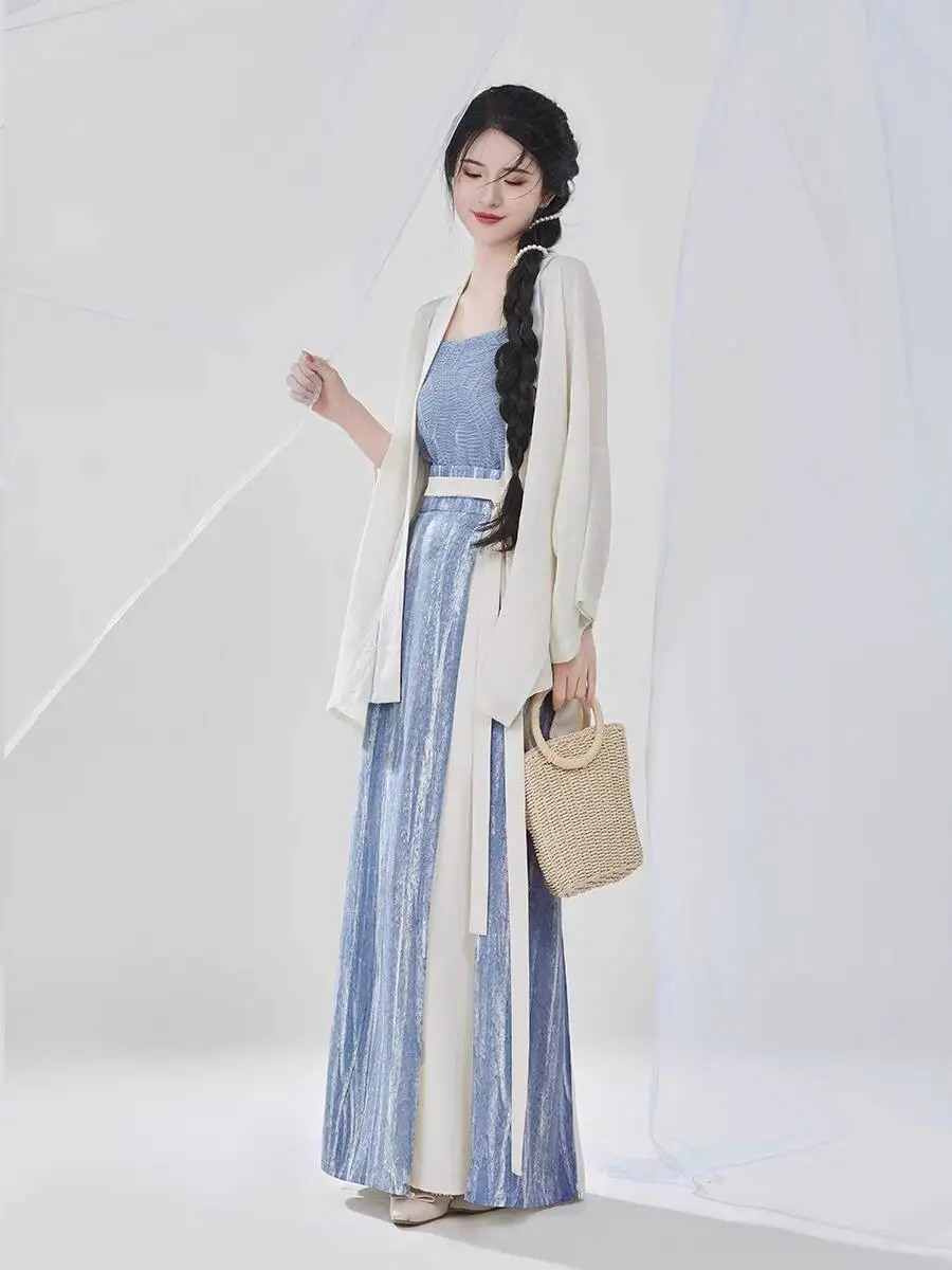 New Song System Hanfu Women Knitted Short Shirt Suspenders Skirt Daily Seaside Sketch Coat Tops Suspenders Improve
New Song System Hanfu Women Knitted Short Shirt Suspenders Skirt Daily Seaside Sketch Coat Tops Suspenders Improve