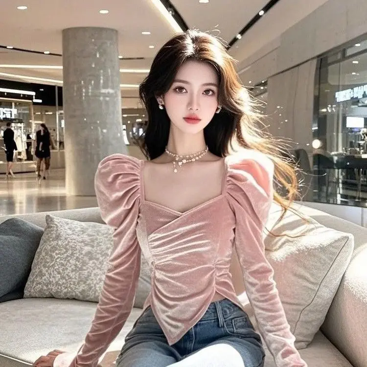 Spring Summer French Style Niche Pink Velvet Long-sleeved Shirts Women Loose Casual High Street Shirt Tops Female Clothes
Spring Summer French Style Niche Pink Velvet Long-sleeved Shirts Women Loose Casual High Street Shirt Tops Female Clothes