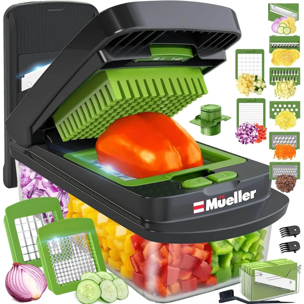 10-in-1 Vegetable Chopper with 8 Blades, Onion Mincer, Potato Slicer & Container for Easy Kitchen Prep
10-in-1 Vegetable Chopper with 8 Blades, Onion Mincer, Potato Slicer & Container for Easy Kitchen Prep