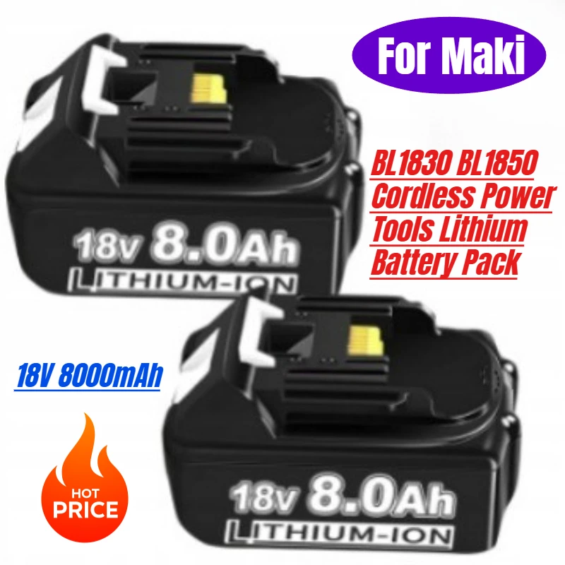 For Maki 18V 8000mAh BL1830 BL1850 Cordless Power Tools Lithium Battery Pack
For Maki 18V 8000mAh BL1830 BL1850 Cordless Power Tools Lithium Battery Pack