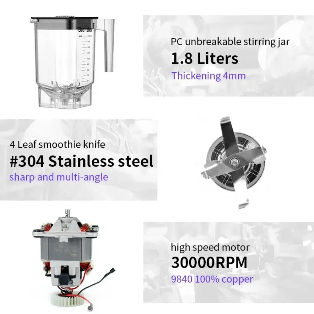 Gold Seller Commercial Blender Heavy Industrial Blender Commercial 2200W Professional Food Processor Blender
Gold Seller Commercial Blender Heavy Industrial Blender Commercial 2200W Professional Food Processor Blender