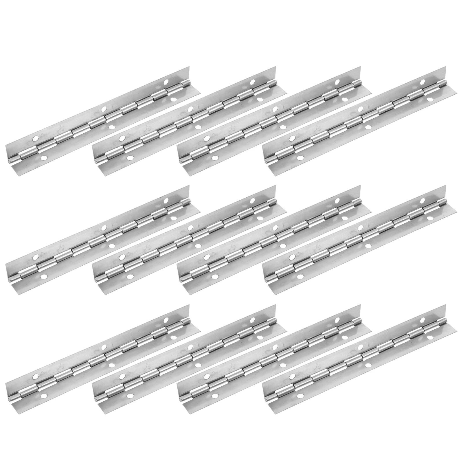 12pcs Stainless Steel Piano Hinge Silver High Load Capacity Smooth Continuous Movement For Kitchen Bathroom Furniture Hardware
12pcs Stainless Steel Piano Hinge Silver High Load Capacity Smooth Continuous Movement For Kitchen Bathroom Furniture Hardware
