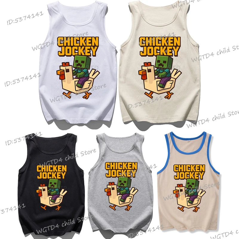 Chicken Jockey Baby Girls Boys Clothes Cartoon Graphic Vests for Chicken Lovers Kids Video Game Cotton Summer Sleeveless Tops
Chicken Jockey Baby Girls Boys Clothes Cartoon Graphic Vests for Chicken Lovers Kids Video Game Cotton Summer Sleeveless Tops