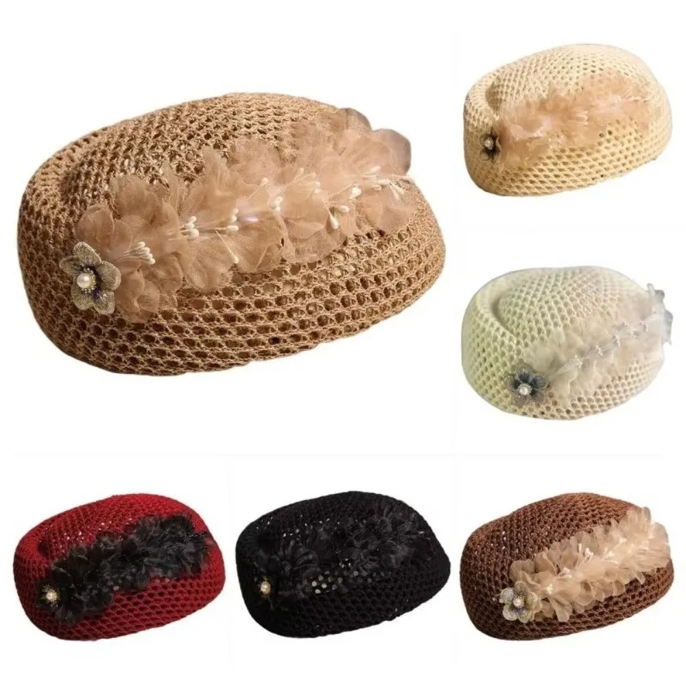 Sweet French Hollow Out Beret Ethnic All-match Floral Painter hat Polyester Korean Women Knit Fabric Cap Summer
Sweet French Hollow Out Beret Ethnic All-match Floral Painter hat Polyester Korean Women Knit Fabric Cap Summer