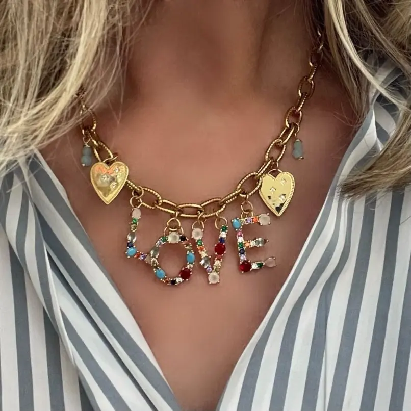 Gold Color Red Lip Sacred Milagro Catholic Heart Love Necklace for Women Layer Stainless Steel Jewelry Necklace with Charms
Gold Color Red Lip Sacred Milagro Catholic Heart Love Necklace for Women Layer Stainless Steel Jewelry Necklace with Charms