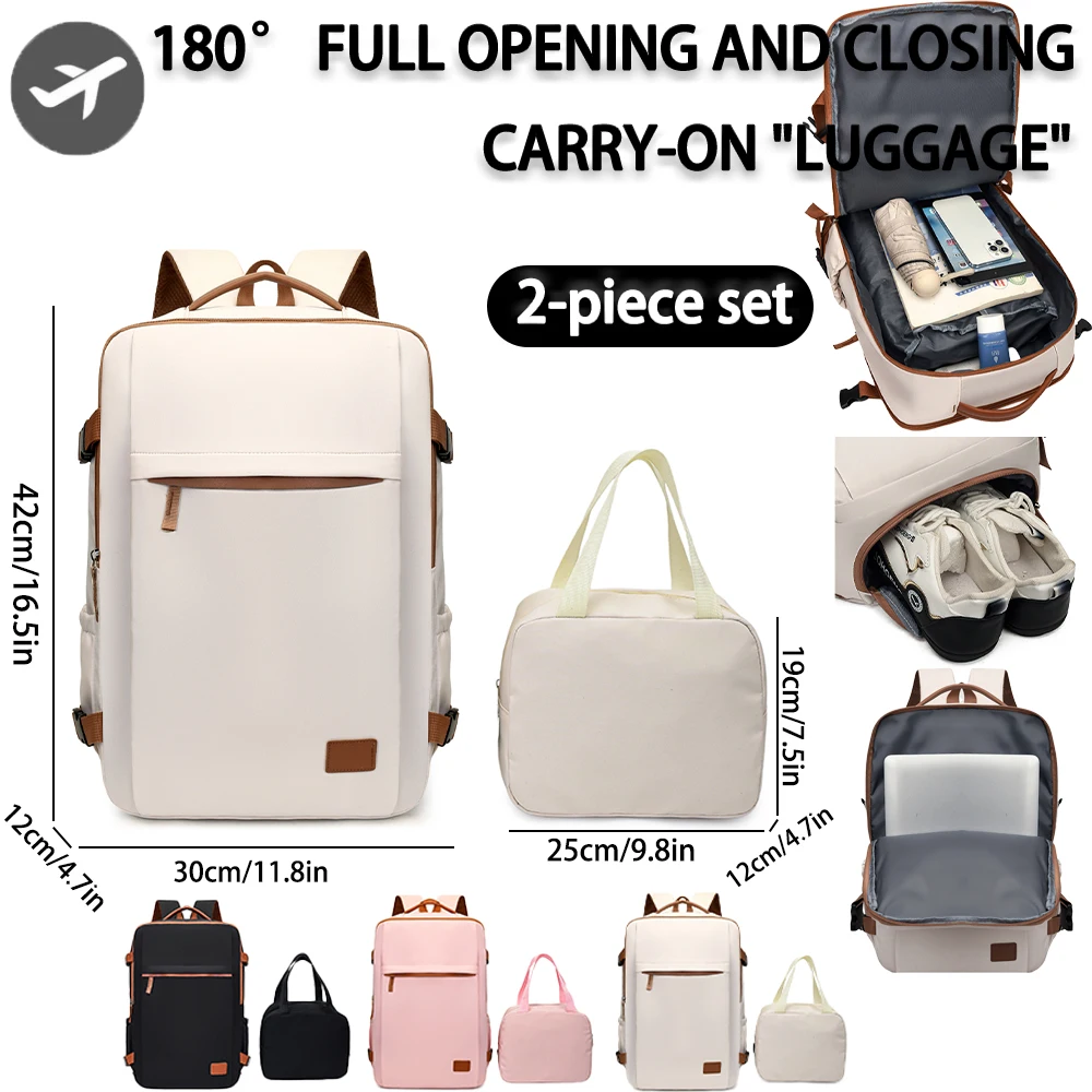 2-Piece 180 ° Full Opening Backpack Set, Large Capacity Carry-On with Tote Bag for Travel, Business, School & Daily Commuting
2-Piece 180 ° Full Opening Backpack Set, Large Capacity Carry-On with Tote Bag for Travel, Business, School & Daily Commuting