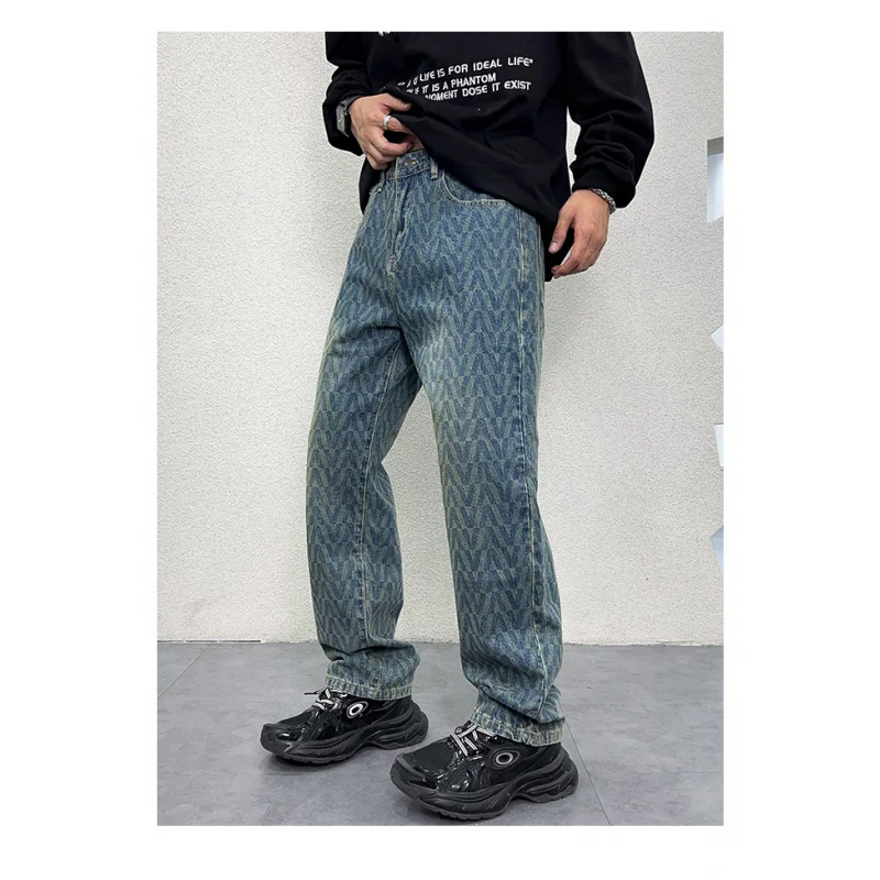 2024 autumn new fashion printed jeans men's high street fashionable hip hop design high-end loose casual Y2K wide-leg pants
2024 autumn new fashion printed jeans men's high street fashionable hip hop design high-end loose casual Y2K wide-leg pants