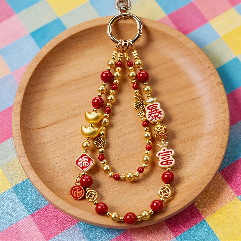 Red Beads Lucky Phone Lanyard Fortune Gold Ingot Charm Chinese Style Amulet Keychain for Women Phone Case Bag Hanging Jewelry
Red Beads Lucky Phone Lanyard Fortune Gold Ingot Charm Chinese Style Amulet Keychain for Women Phone Case Bag Hanging Jewelry