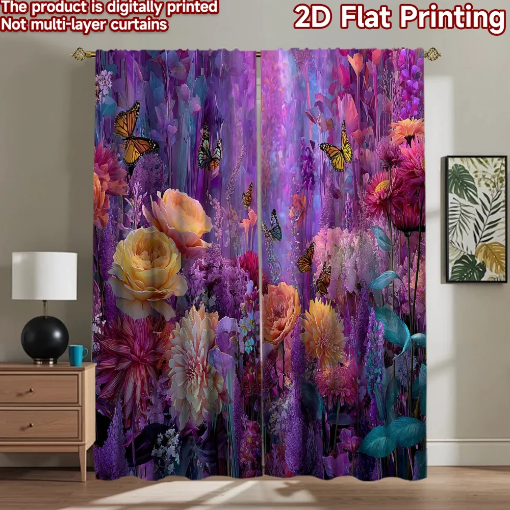 2D flat printing 2pcs Party Curtains Butterfly flowers fantasy meadow Digital Printed Polyester Drapes Family Party Decoration
2D flat printing 2pcs Party Curtains Butterfly flowers fantasy meadow Digital Printed Polyester Drapes Family Party Decoration