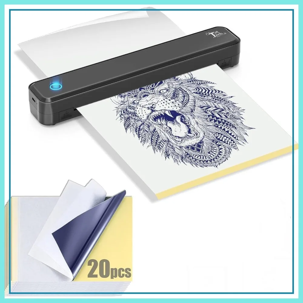 Wireless Thermal Tattoo Stencil Printer, Bluetooth Portable Inkless Transfer Machine for Artists & Beginners, 20pcs Paper, Works with Tablet/Phone/PC
Wireless Thermal Tattoo Stencil Printer, Bluetooth Portable Inkless Transfer Machine for Artists & Beginners, 20pcs Paper, Works with Tablet/Phone/PC