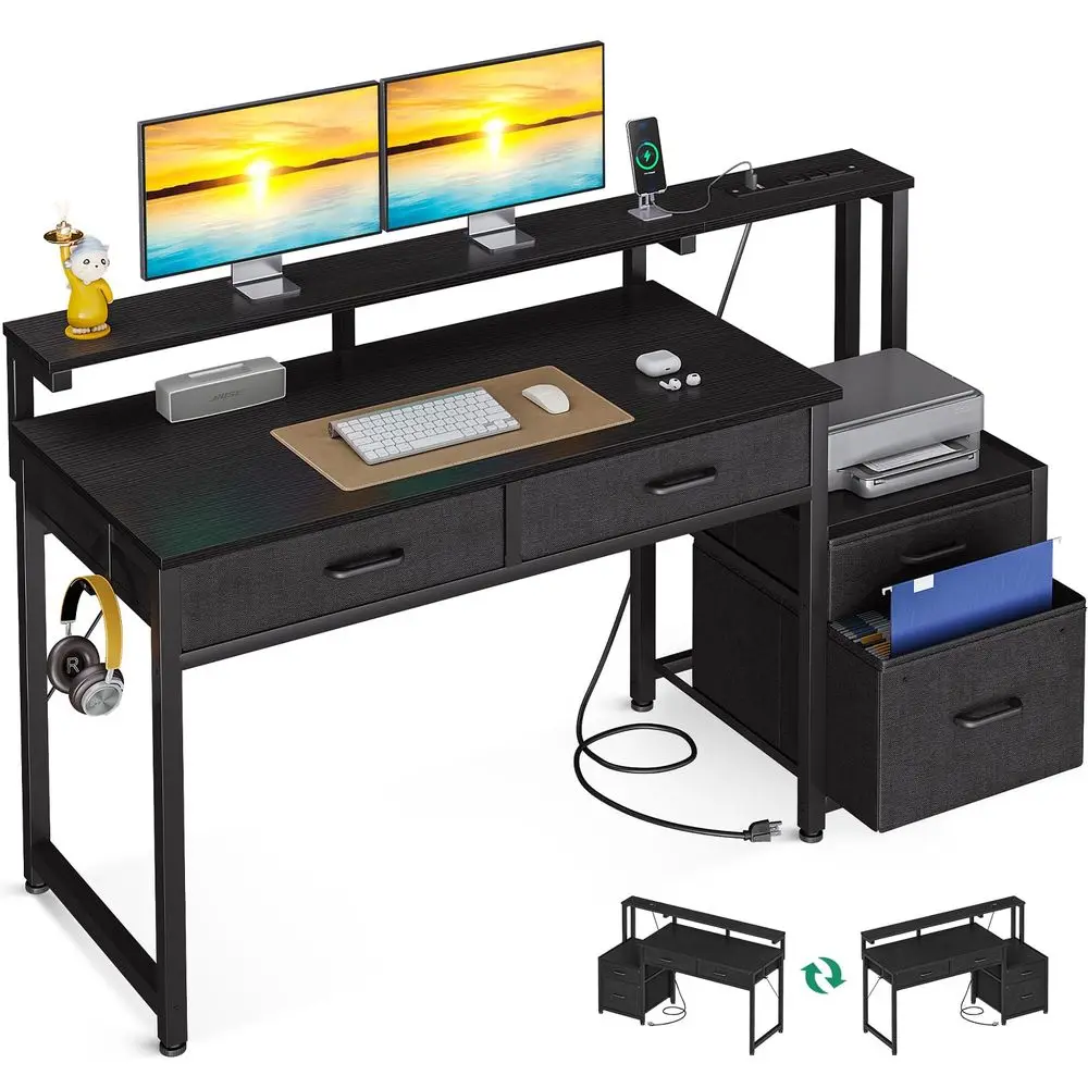 Escritorio para computadora con 4 cajones, escritorio de 48 pulgadas para juegos con toma de corriente, escritorio de oficina c
Escritorio para computadora con 4 cajones, escritorio de 48 pulgadas para juegos con toma de corriente, escritorio de oficina c
