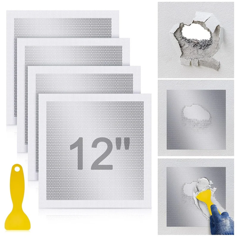 AT63-4 Pcs Drywall Repair Kit 12 X12 Drywall Repair Patch With Scraper Self Adhesive Wall Repair Patch Drywall Repair Patch
AT63-4 Pcs Drywall Repair Kit 12 X12 Drywall Repair Patch With Scraper Self Adhesive Wall Repair Patch Drywall Repair Patch