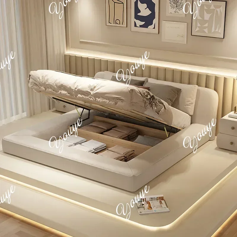 H C Queen Size Marriage Bed Modern Minimalist Multifunctional Bedroom Bed Storage Space Camas De Casal De Luxo Home Furniture
H C Queen Size Marriage Bed Modern Minimalist Multifunctional Bedroom Bed Storage Space Camas De Casal De Luxo Home Furniture