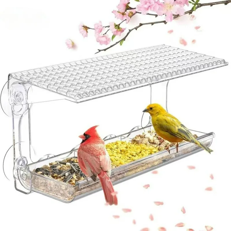 Window Viewing Bird Feeder with 3 Section Tray and Roof Cover, Outdoor Suction Cup Hanger Clear Plastic Wild Bird Feeder
Window Viewing Bird Feeder with 3 Section Tray and Roof Cover, Outdoor Suction Cup Hanger Clear Plastic Wild Bird Feeder