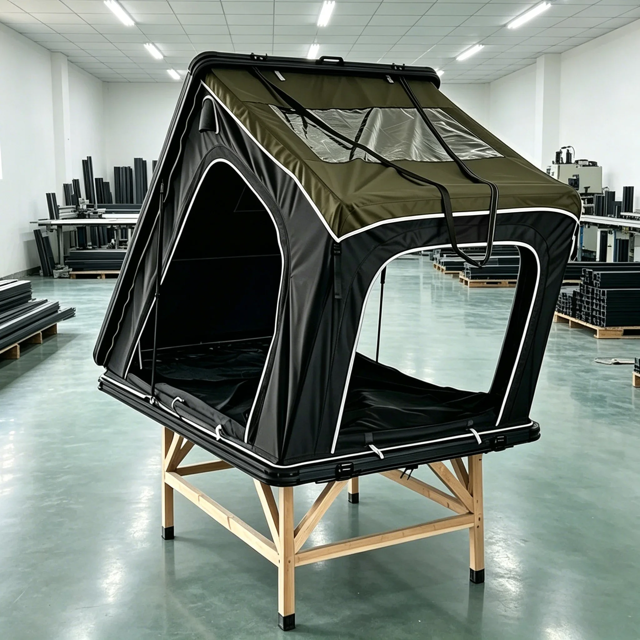 1-2 Person Pop-Up Triangle Roof Tent with Extendable Rear Rainfly Large Interior Space Factory Direct Sale - Requires Roof Bars
1-2 Person Pop-Up Triangle Roof Tent with Extendable Rear Rainfly Large Interior Space Factory Direct Sale - Requires Roof Bars