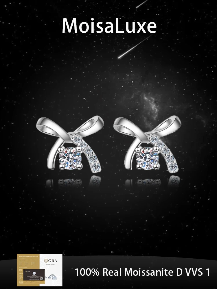 MoisaLuxe Official Store GRA Moissanite Plata Sterling 925 Silver Bow Stud Earrings for Women Hoops Piercing Fashion Jewelry
MoisaLuxe Official Store GRA Moissanite Plata Sterling 925 Silver Bow Stud Earrings for Women Hoops Piercing Fashion Jewelry