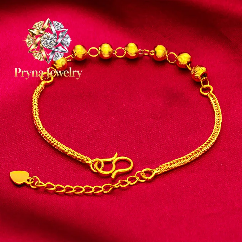 Pryna Jewelry Cat's Eye Bracelet for Women, 24K Gold, AU999 | Double-layer chains with cat's eye beads & tassel, stunning for g
Pryna Jewelry Cat's Eye Bracelet for Women, 24K Gold, AU999 | Double-layer chains with cat's eye beads & tassel, stunning for g