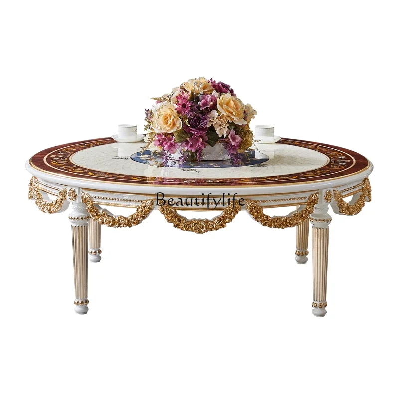 FG11French luxury round coffee table parquet solid wood countertop with turntable, not high-end atmospheric tea table
FG11French luxury round coffee table parquet solid wood countertop with turntable, not high-end atmospheric tea table