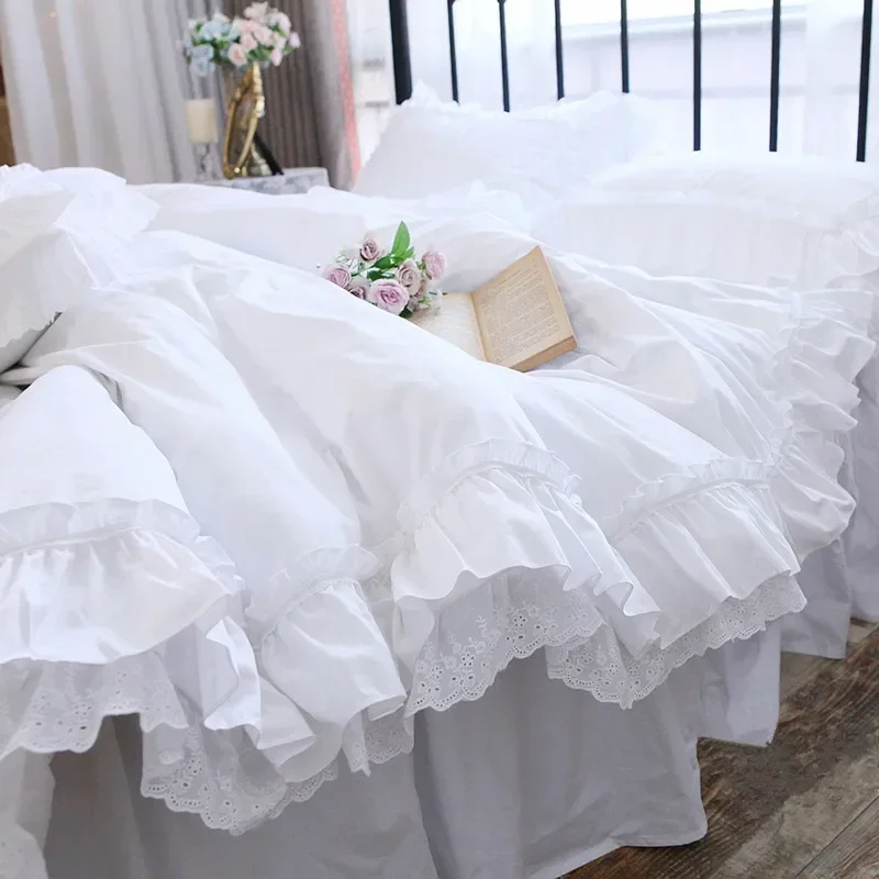 Luxury Ruffle duvet cover queen pure cotton bedding king duvet cover lace bed princess quilt cover duvet set bag in a bed
Luxury Ruffle duvet cover queen pure cotton bedding king duvet cover lace bed princess quilt cover duvet set bag in a bed