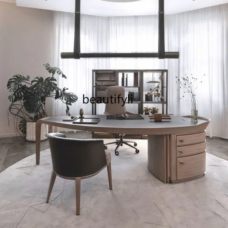 YH Italian light luxury desk all solid wood desk pure solid wood walnut desk boss table
YH Italian light luxury desk all solid wood desk pure solid wood walnut desk boss table