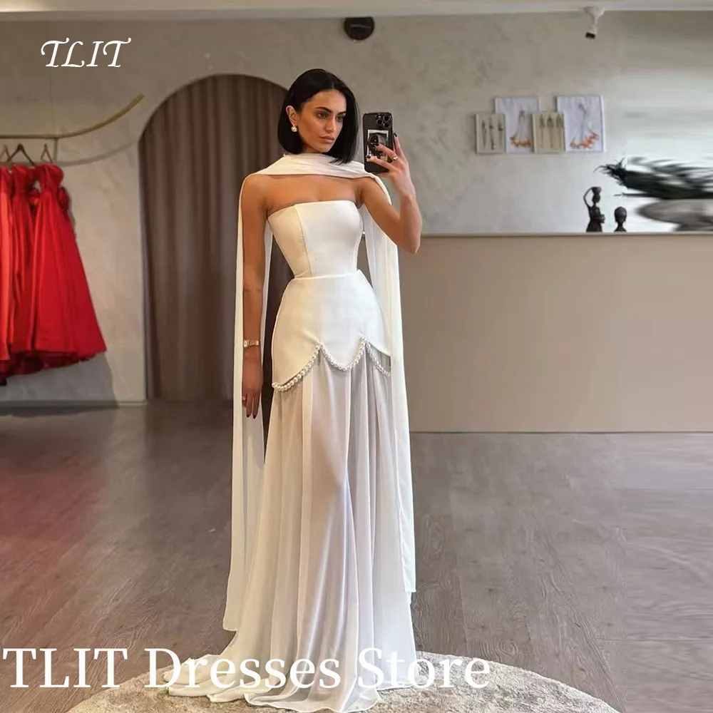 TLIT Sexy White Pearls Strapless Two-Piece Set Prom Dresses Sleeveless vestidos de noche Satin A-line Customized Formal Evening
TLIT Sexy White Pearls Strapless Two-Piece Set Prom Dresses Sleeveless vestidos de noche Satin A-line Customized Formal Evening