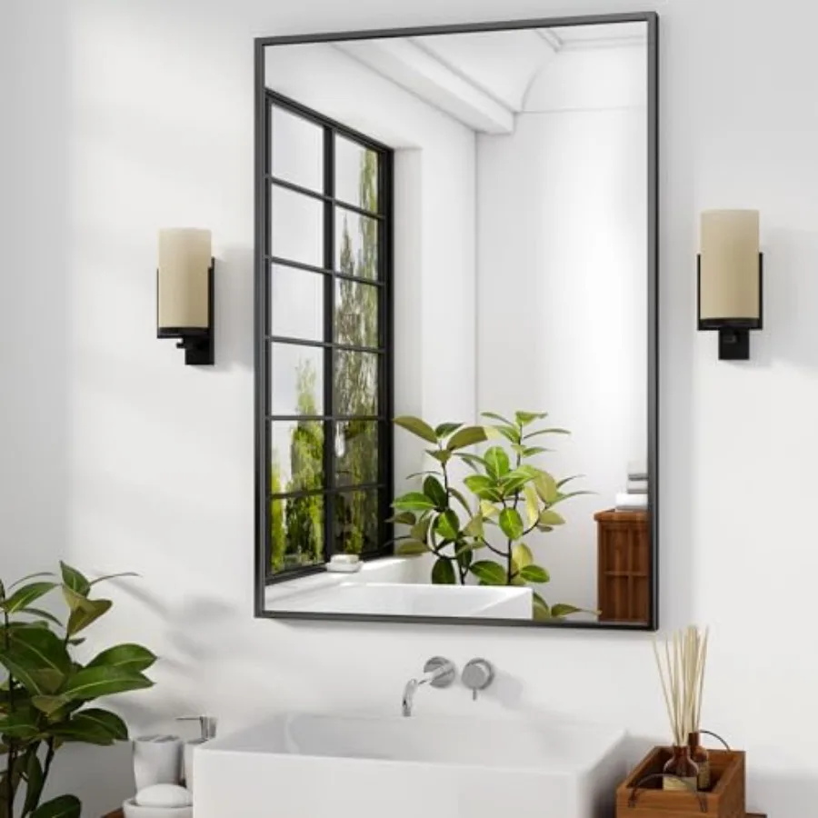 24"x32" Framed Bathroom Mirror for Wall Rectangle Mirror Aluminum Alloy Frame Wall-Mounted for Farmhouse Entryway Bedroom Livin
24"x32" Framed Bathroom Mirror for Wall Rectangle Mirror Aluminum Alloy Frame Wall-Mounted for Farmhouse Entryway Bedroom Livin