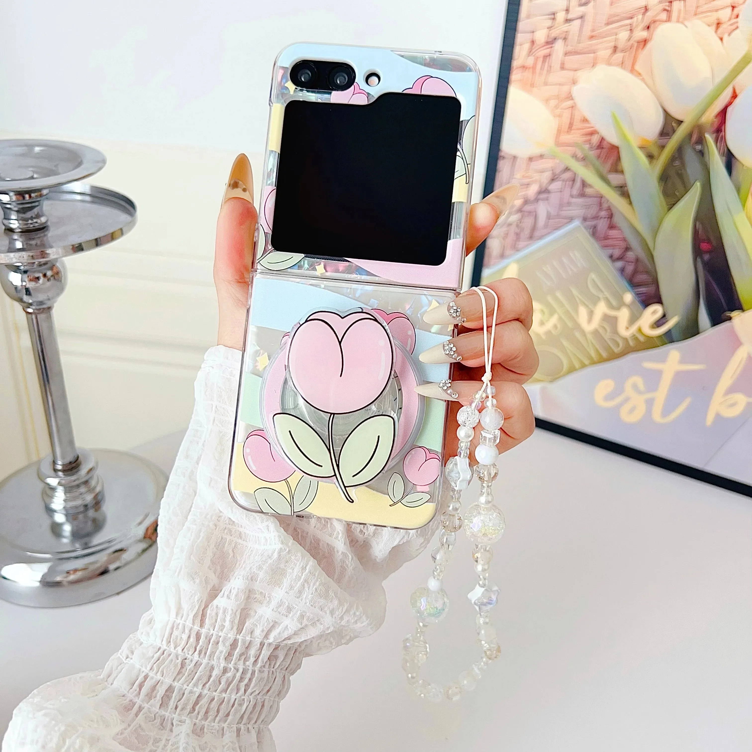 Magnetic Phone Case Suitable For Samsung Galaxy Z Flip 6 5 4 3 5G Case Tulip flowers with holder Cover
Magnetic Phone Case Suitable For Samsung Galaxy Z Flip 6 5 4 3 5G Case Tulip flowers with holder Cover