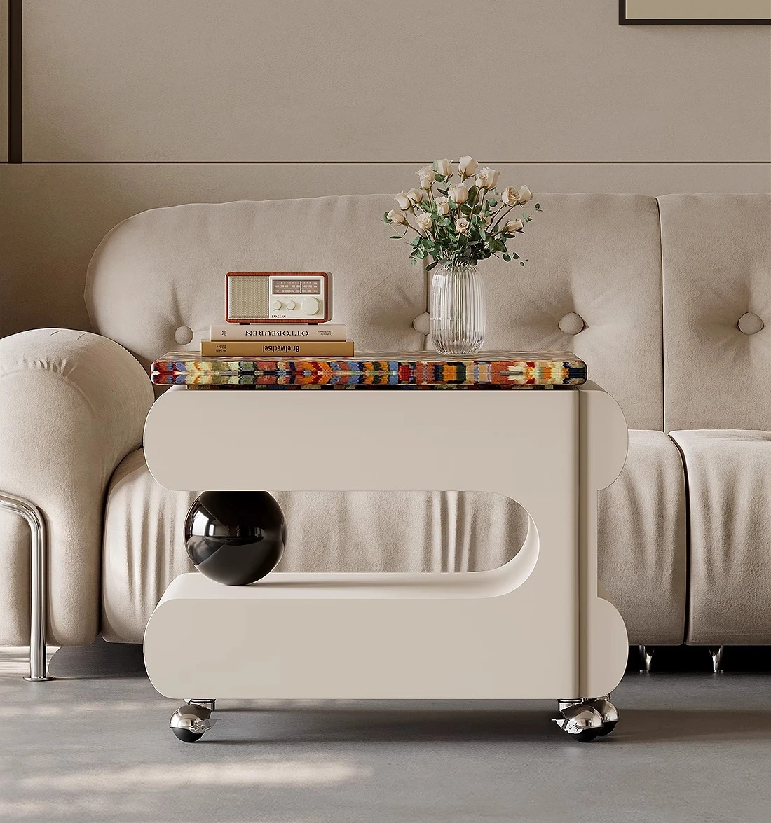 Movable folding coffee table Multifunctional creative retractable trolley side table
Movable folding coffee table Multifunctional creative retractable trolley side table