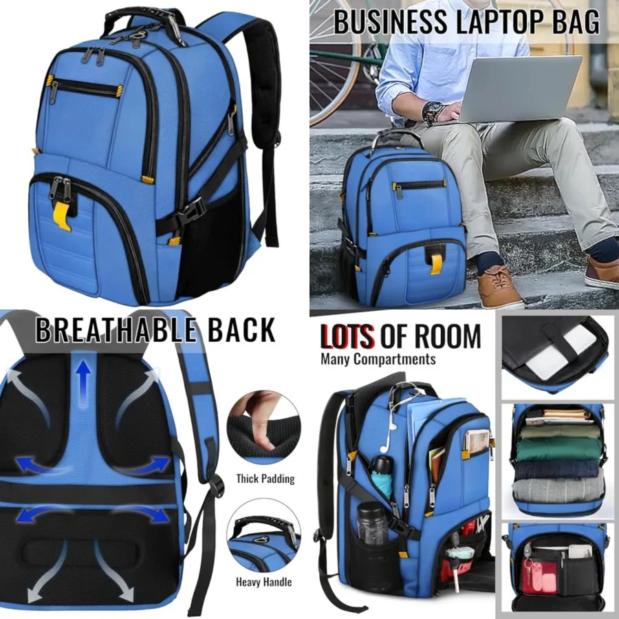 Large Backpack for Men, Extra Large Laptop Backpacks for Men Women, Water Resistant Travel Backpack Airline Approved Business W
Large Backpack for Men, Extra Large Laptop Backpacks for Men Women, Water Resistant Travel Backpack Airline Approved Business W