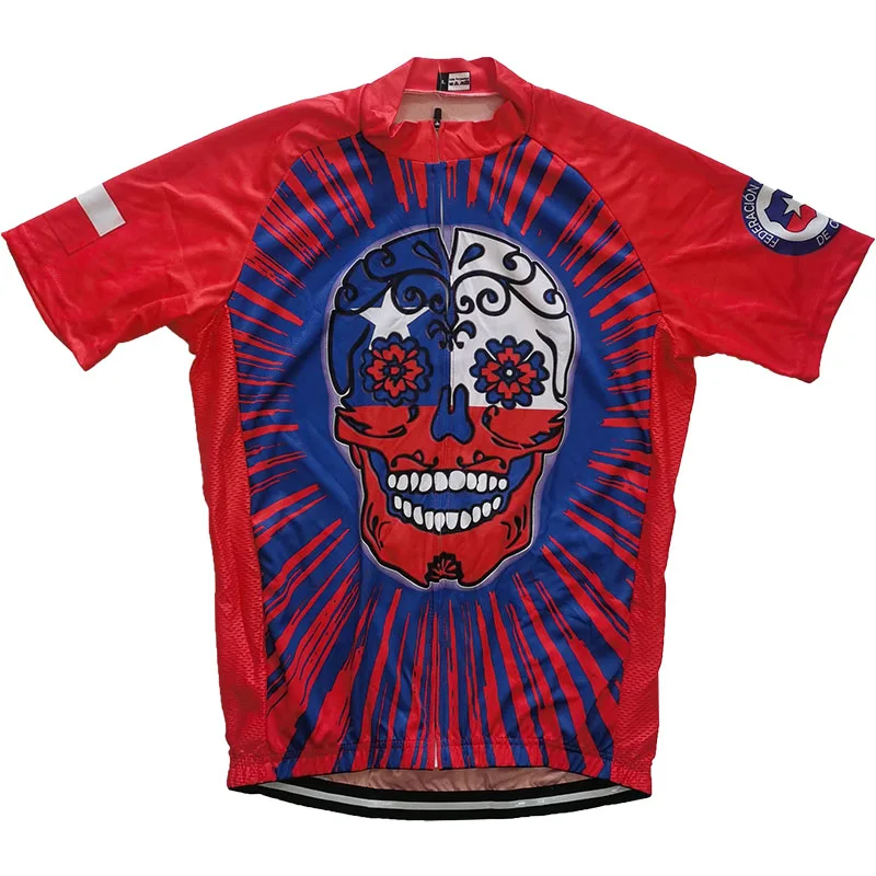 Red Cycling Chile Jersey Skul Jacket Wear MTB Summer Top Road Sun Breathable Short Shirt Bicycle Maillot Ciclismo Sports Clothes
Red Cycling Chile Jersey Skul Jacket Wear MTB Summer Top Road Sun Breathable Short Shirt Bicycle Maillot Ciclismo Sports Clothes