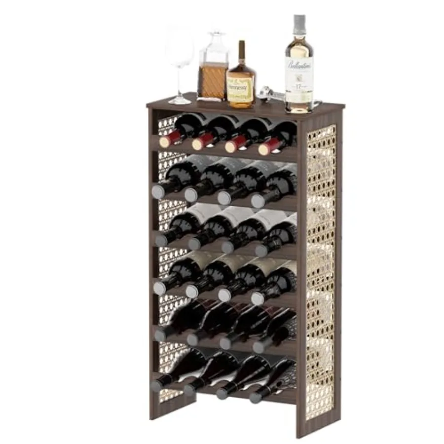 24 Bottle Wine Rack Freestanding Floor, Wine Bottle Holder, Boho Pine Wood and Rattan Mesh Wave Design, for Kitchen Bar Cellar
24 Bottle Wine Rack Freestanding Floor, Wine Bottle Holder, Boho Pine Wood and Rattan Mesh Wave Design, for Kitchen Bar Cellar