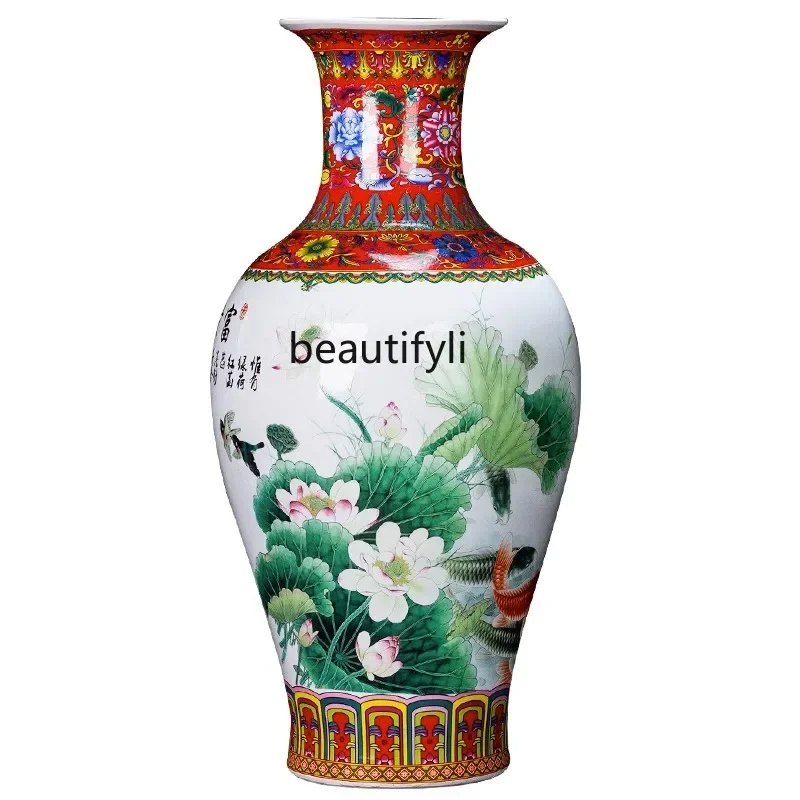 V Ceramic Antique Shelf Enamel Fishtail Bottle Chinese Retro Vase Decoration Home Living Room Decoration
V Ceramic Antique Shelf Enamel Fishtail Bottle Chinese Retro Vase Decoration Home Living Room Decoration