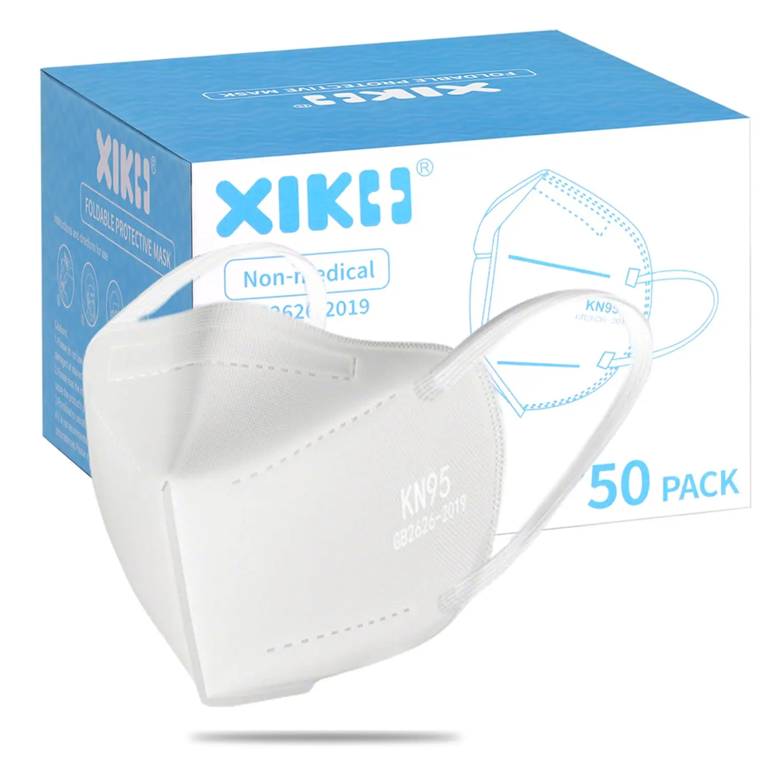 KN95 Face Masks 50 Pack, 5-Ply Breathable with Adjustable Nose Clip & High Elastic Ear Loops for Adults
KN95 Face Masks 50 Pack, 5-Ply Breathable with Adjustable Nose Clip & High Elastic Ear Loops for Adults