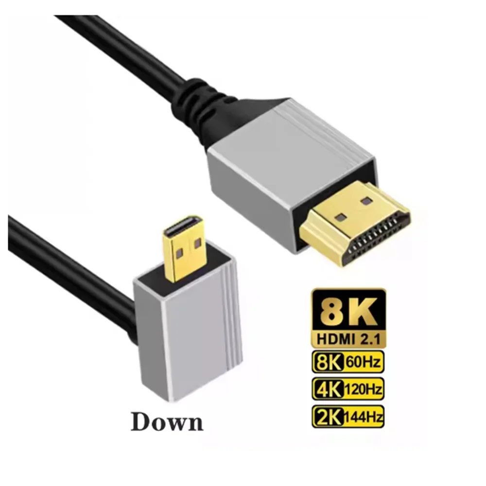 Угол 90 градусов 8K 5K Micro HDMI к HDMI-совместимому кабель HDMI 2.1V для ТВ ПК Цифровая камера Sony A6400 GH4 Планшетный кабель HDMI
Угол 90 градусов 8K 5K Micro HDMI к HDMI-совместимому кабель HDMI 2.1V для ТВ ПК Цифровая камера Sony A6400 GH4 Планшетный кабель HDMI