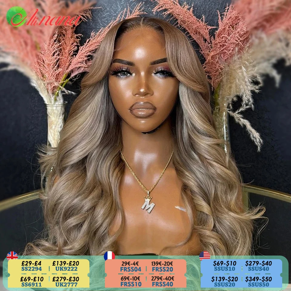 Highlight Ash Blonde Colored 13X6 13X4 HD Lace Frontal Wig Body Wave Ombre Blonde With Brown Roots 5X5 Closure Human Hair Wigs
Highlight Ash Blonde Colored 13X6 13X4 HD Lace Frontal Wig Body Wave Ombre Blonde With Brown Roots 5X5 Closure Human Hair Wigs