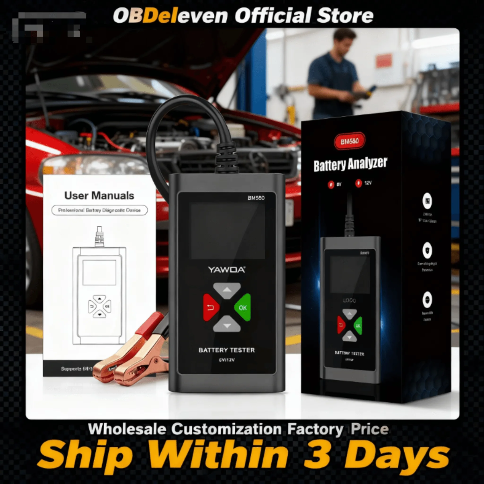 BM580 Car Battery Tester Professional Car Motorcycle Battery Tester 100-2000CCA Battery System Charging Cranking Test Tools
BM580 Car Battery Tester Professional Car Motorcycle Battery Tester 100-2000CCA Battery System Charging Cranking Test Tools