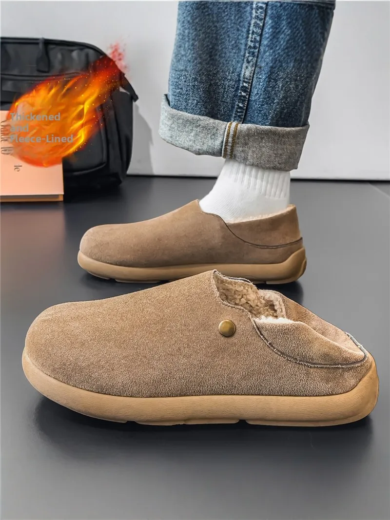Men's Winter Warm Fleece Lined Slip-On Cotton Slippers Outdoor Casual Retro Versatile Cotton Shoes round Toe Low Heel Rubber ...
Men's Winter Warm Fleece Lined Slip-On Cotton Slippers Outdoor Casual Retro Versatile Cotton Shoes round Toe Low Heel Rubber ...