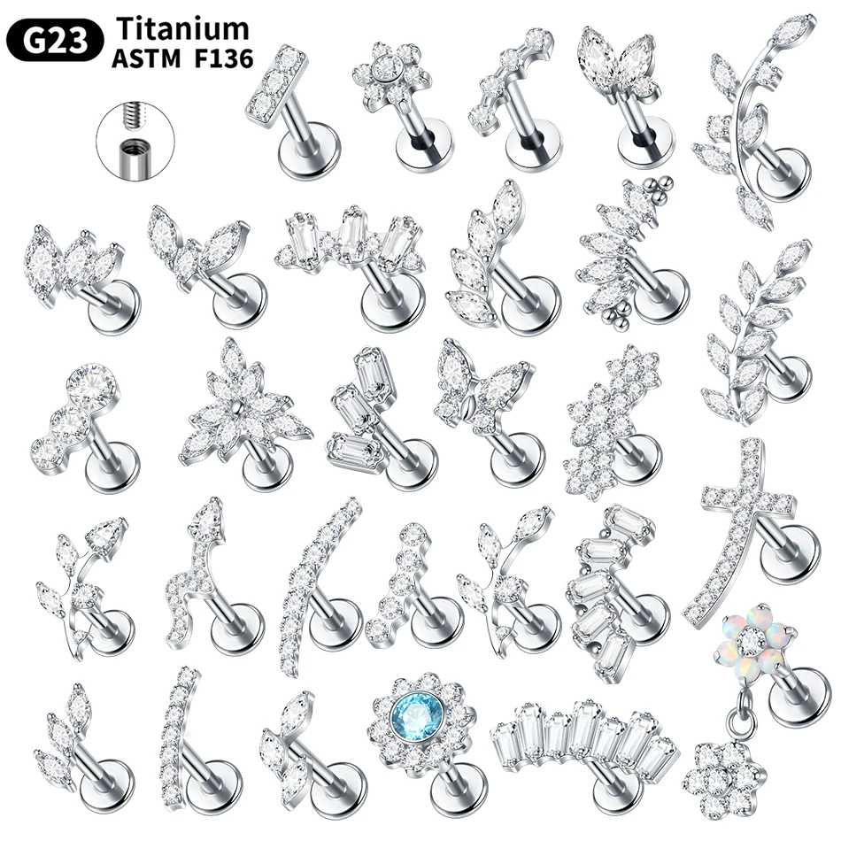1/5Pcs Titanium Ear Piercing Cartilage Helix Earrings for Women Internal Thread Labret Piercing Lip Ring 16G Flat Back Jewelry
1/5Pcs Titanium Ear Piercing Cartilage Helix Earrings for Women Internal Thread Labret Piercing Lip Ring 16G Flat Back Jewelry