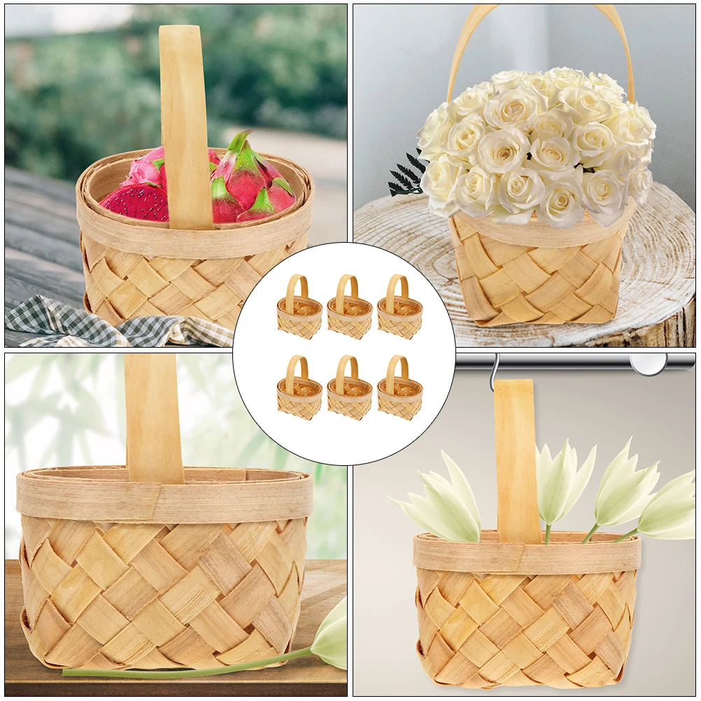 6pcs Hand Woven Wooden Baskets Small Mini Decorative Gift Packaging for Wedding Bridal Baby Shower Banquet Rustic Portable
6pcs Hand Woven Wooden Baskets Small Mini Decorative Gift Packaging for Wedding Bridal Baby Shower Banquet Rustic Portable
