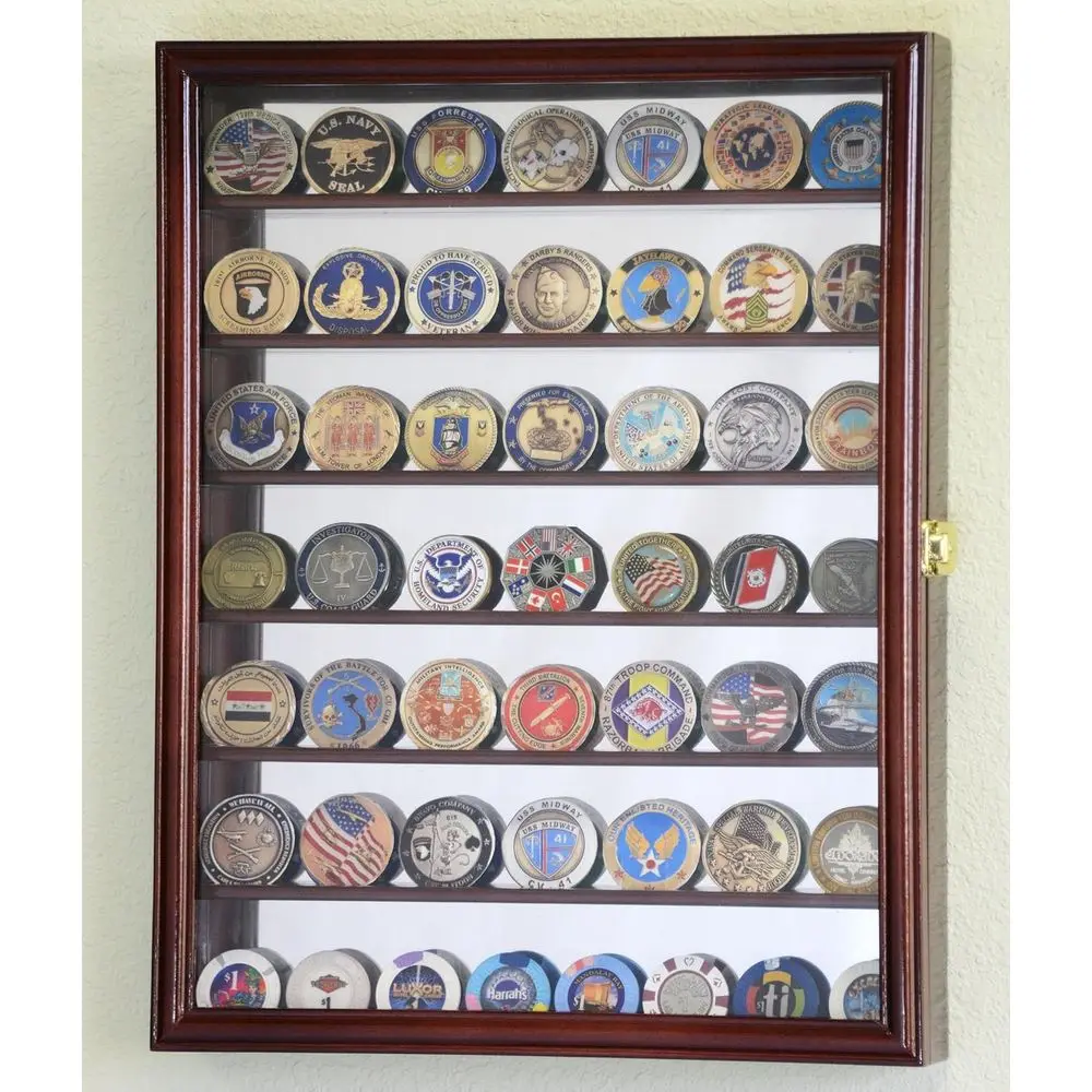 Cherry Finished Military Challenge Coin Display Case with UV Protection
Cherry Finished Military Challenge Coin Display Case with UV Protection