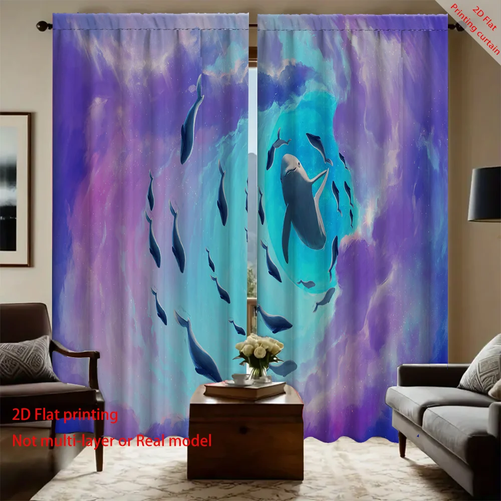 Cartoon dolphin printed curtains, dreamy and beautiful home decoration, bedroom, living room, dormitory office sunshade curtains 
Cartoon dolphin printed curtains, dreamy and beautiful home decoration, bedroom, living room, dormitory office sunshade curtains